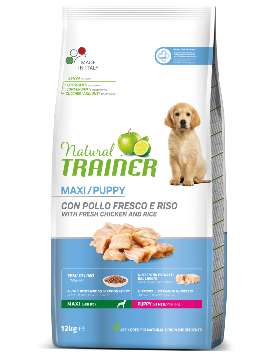 Natural Trainer Crocchette Pollo Fresco Per Cuccioli Taglia Grande Sacco 12kg-2