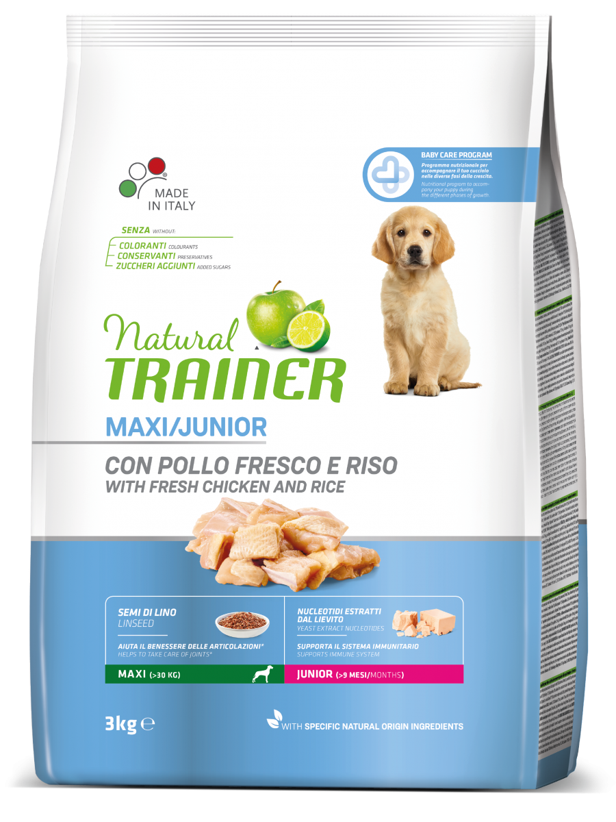 Natural Trainer Crocchette Pollo Fresco Per Cuccioli Taglia Grande <24Mesi Sacco 3kg-2