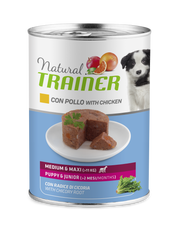 Natural Trainer Cibo Umido Pollo Per Cuccioli Taglia Media/Grande Fino A 2 Mesi Lattina 400g-2