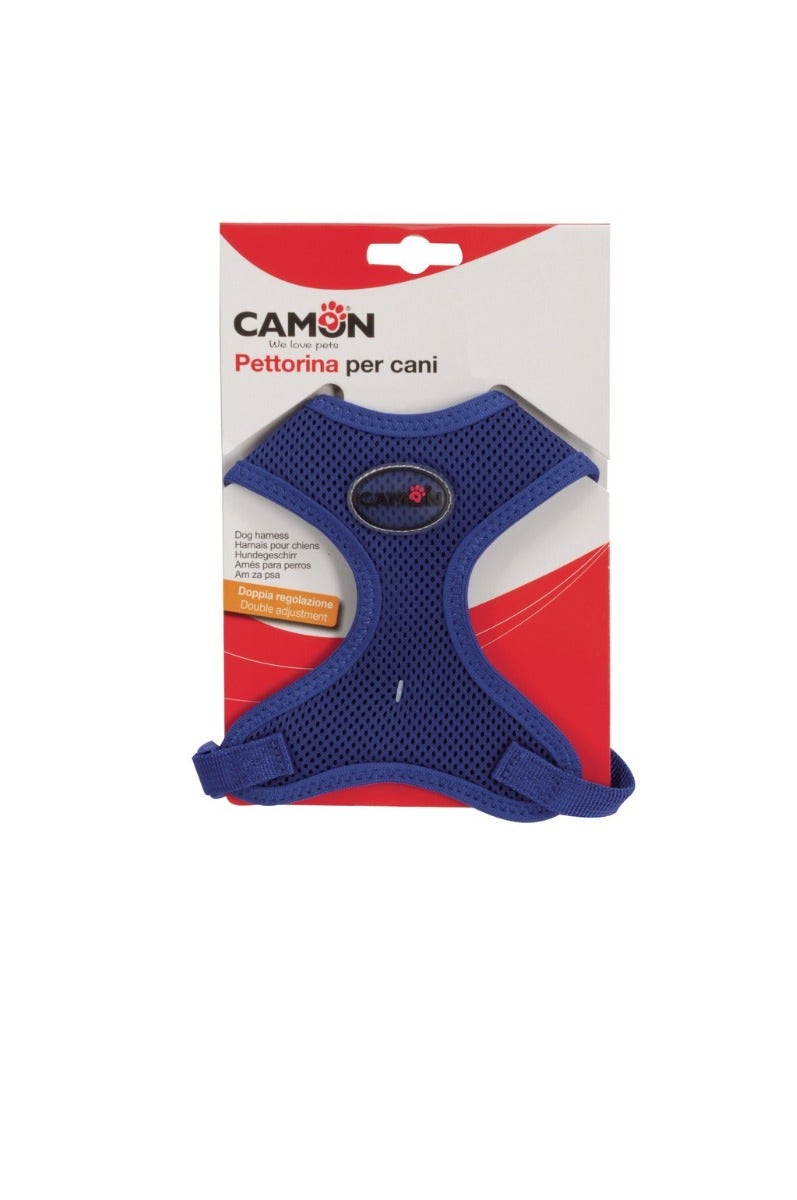 Camon Pettorina Mesh Con Doppia Regolazione Azzurro Per Cani Taglia M-1