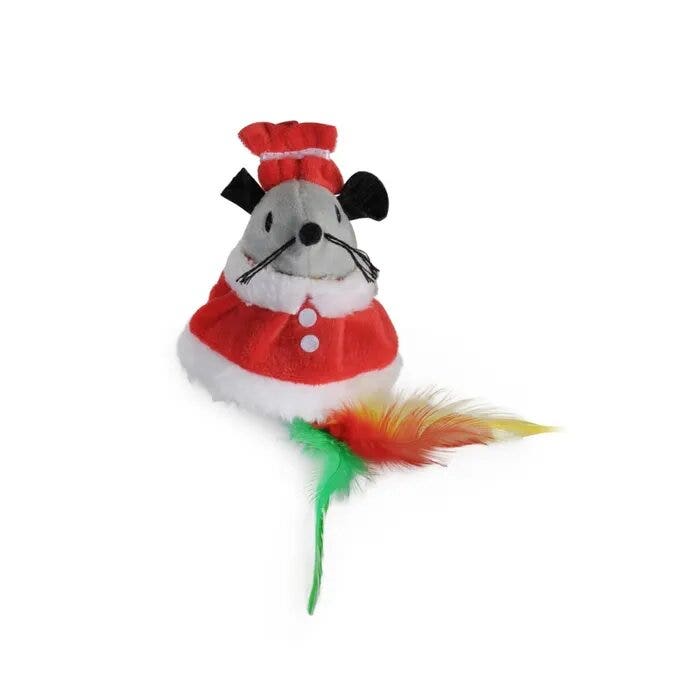 Camon Gioco Topino Con Vestito Natalizio Per Gatti-4