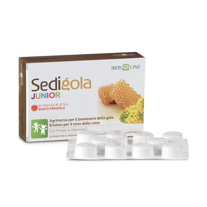 Bios Line New Apix Propoli Sedigola Junior Fragola 20 Pastiglie-1