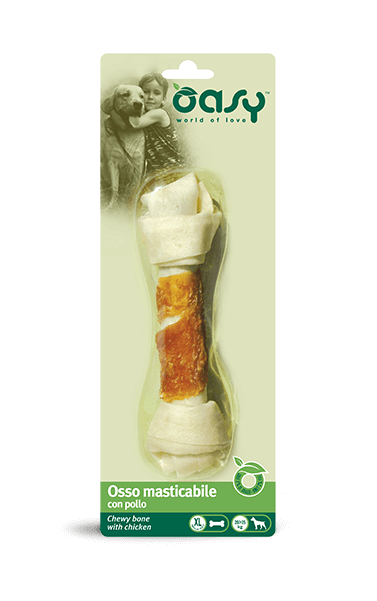 Oasy Snack per Cani Osso Masticabile con Pollo Taglia XL 98g-1