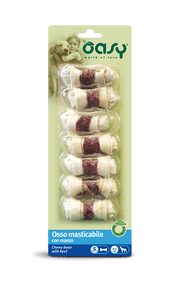 Oasy Snack per Cani Osso Masticabile con Manzo Taglia S 85g-1