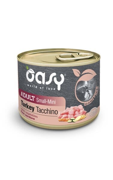 Oasy Grain Free Cibo Umido Tacchino Per Cani Adulti Taglia Small/Mini 200g-1