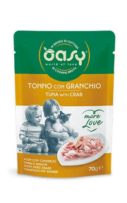 Oasy Wet Cat More Love Tonno con Granchio Cibo Umido Per Gatti Adulti 70g-1