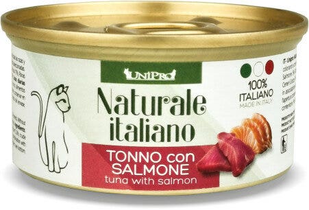Unipro Naturale Italiano Cibo Umido Tonno Con Salmone Per Gatti Adulti Scatoletta 85g-2