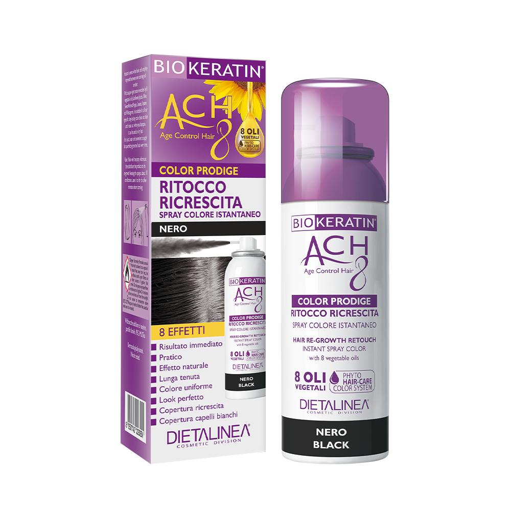 Biokeratin Ach8 Ritocco Ricrescita Spray Nero 75ml-1