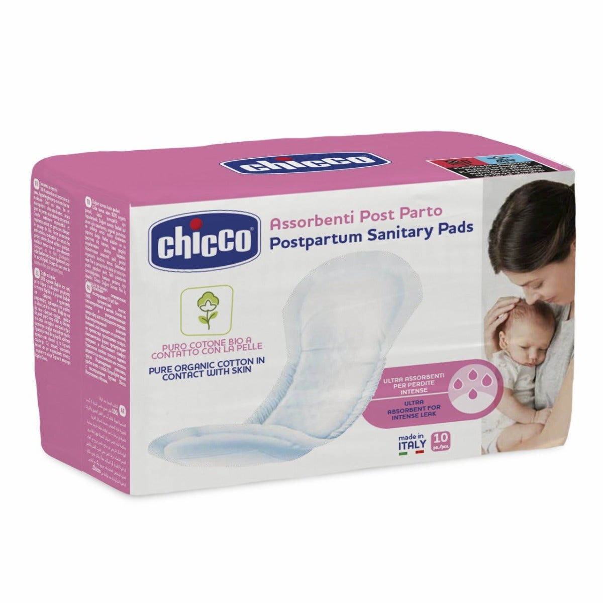 Chicco Assorbenti Post Parto Cotone Bio 10 Pezzi-1
