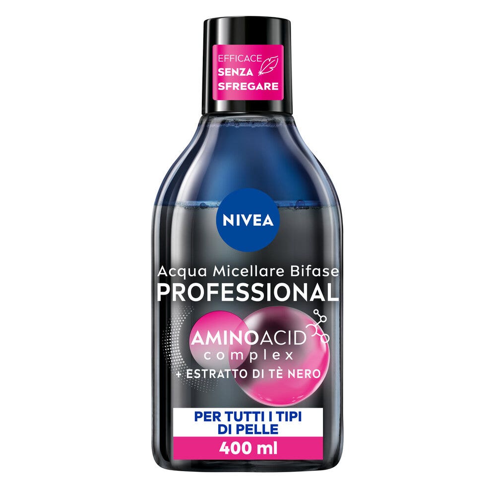 Nivea Micellair Professional Acqua Micellare Bifase Detergente Viso E Occhi Struccante Bifase 400ml-2