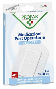 Medicazione Post Operatoria Sterile Garza Antiaderente 10x15 cm 4 Pezzi Profar-0