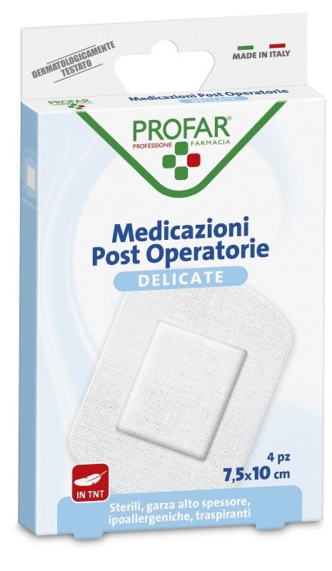 Medicazione Post Operatoria Sterile Garza Antiaderente 7,5x10 cm 4 Pezzi Profar-0