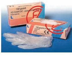 Guanto in Vinile Confort Misura Extra Small Antiaderente Biocompatibile Utilizzabile Anche a Contatto con Sostanze Alimentari 100 Pezzi Senza Polvere-0