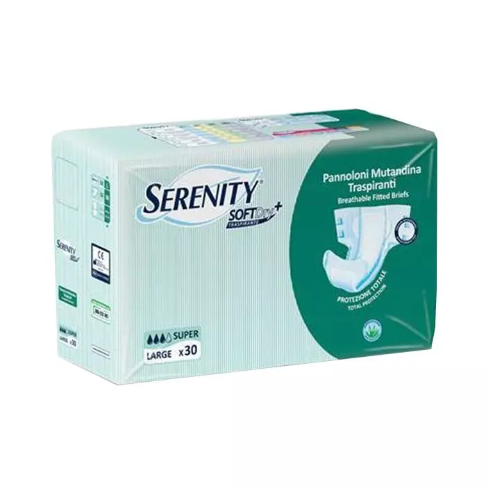 Serenity Softdry Con Aloe Pannolone Incontinenza Mutandina Super Taglia Large 30 Pezzi