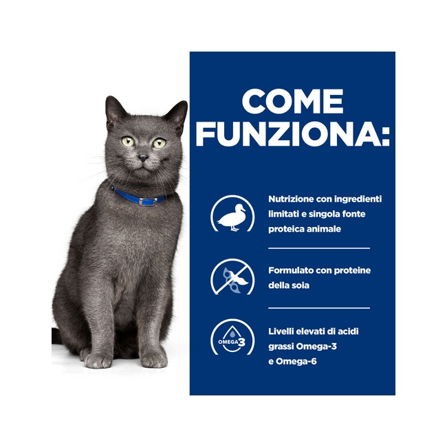 Hill's Prescription Diet D/D Crocchette Di Anatra E Riso Per Gatti Sacco 1,5kg-2
