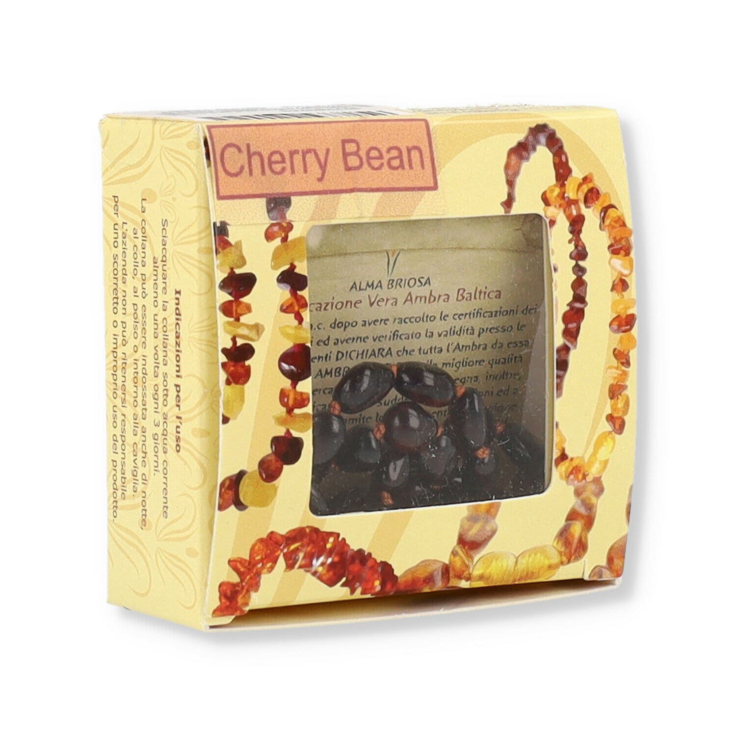 Almababy Collanina Ambra Cherry Bean 30cm-1