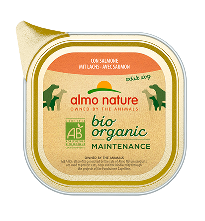 Almo Nature Bio Organic Maintenance Salmone Cibo Umido Cani Adulti Vaschetta 300g-2