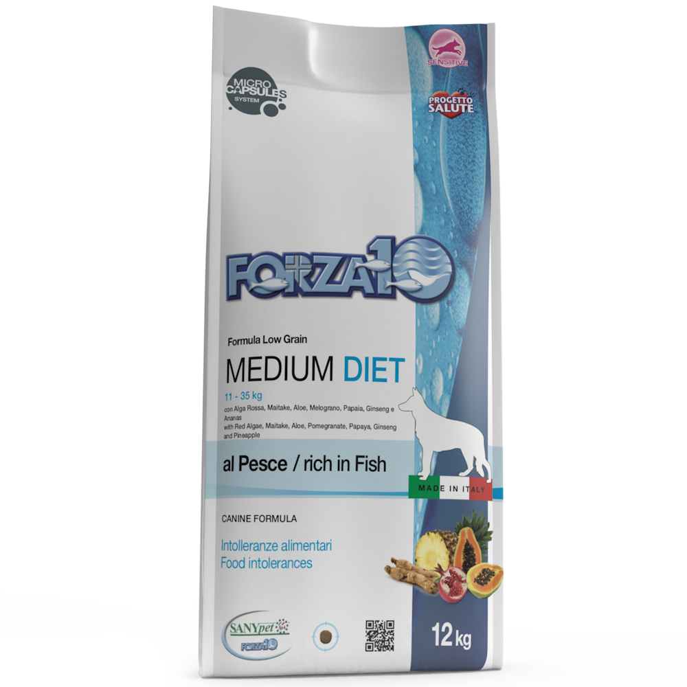 Forza10 Medium Diet Crocchette Al Pesce Cani Adulti Taglia Media Sacco 12kg-2