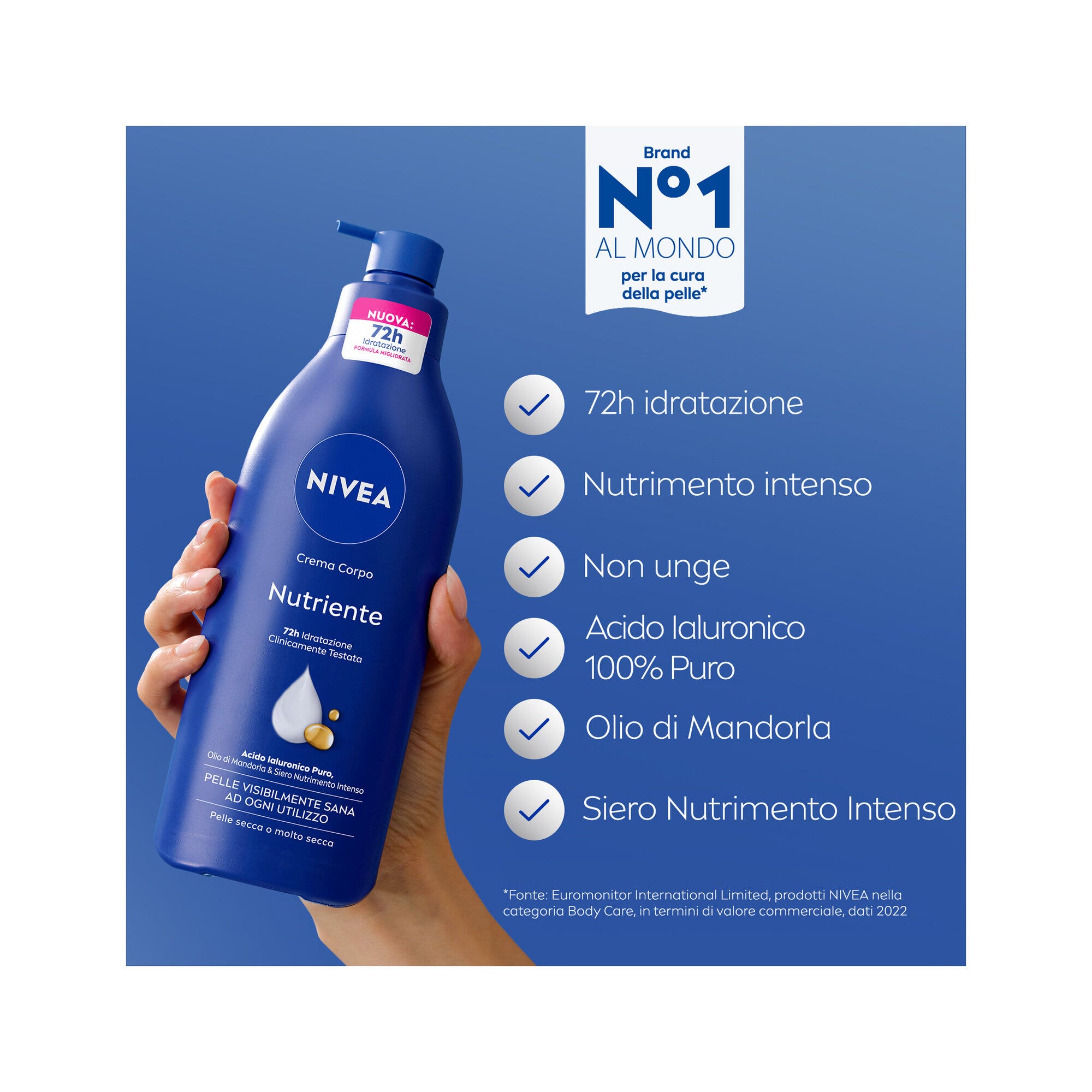 Nivea Crema Corpo Nutriente Idratante 72 Ore Per Pelle Secca O Molto Secca 500ml-2