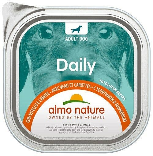 Almo Nature Daily Menu Cibo Umido Vitello E Carote Cani Adulti Vaschetta 300g-2