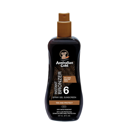 Australian Gold Spray Gel Solare Con Effetto Bronzer SPF6 Per Viso E Corpo 237ml-2