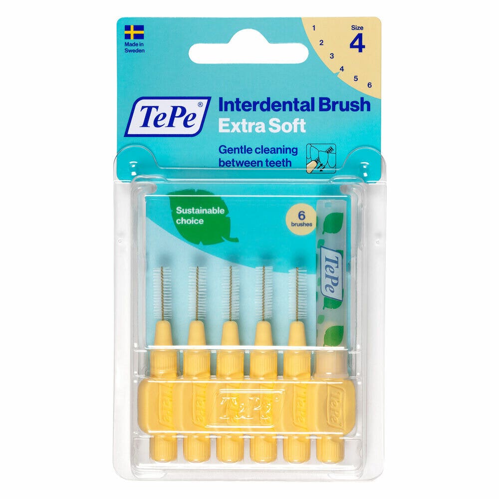 TePe Scovolino Extra Soft Giallo Per Pulizia Interdentale Misura ISO 4 (filo 0,7 mm) 6 Pezzi-1