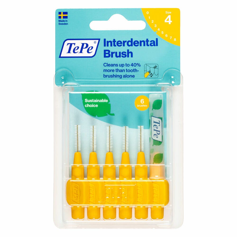 TePe Original Giallo Scovolino Per Pulizia Interdentale Misura ISO 4 filo 0,7 mm 6 Pezzi-1