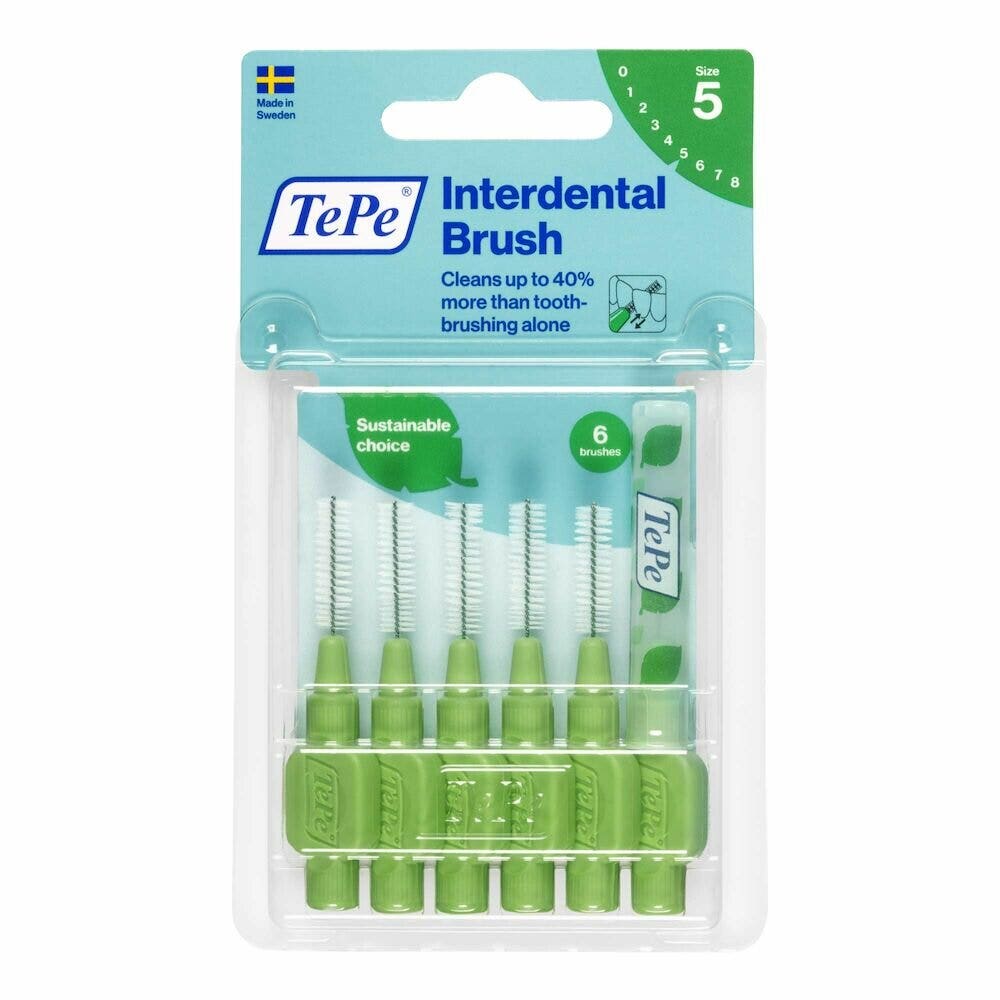 TePe Original Verde Scovolino Per Pulizia Interdentale Misura ISO 5 (filo 0,8 mm) 6 Pezzi-1