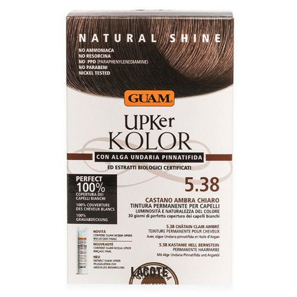 Guam Upker Kolor Tinta Capelli 5,38 Castano Ambra Chiaro -4