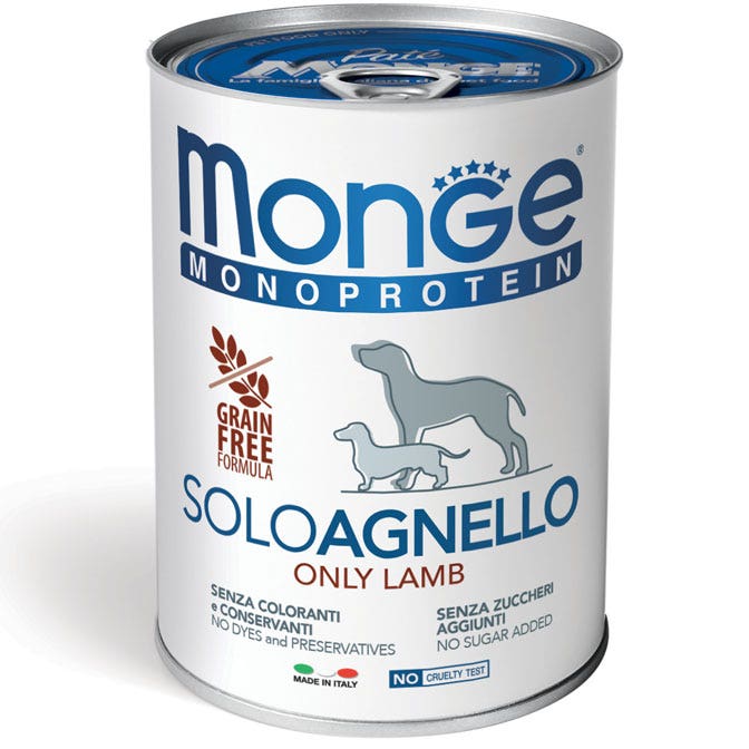 Monge Monoprotein Solo Agnello Cibo Umido Per Cani Adulti 400g-2