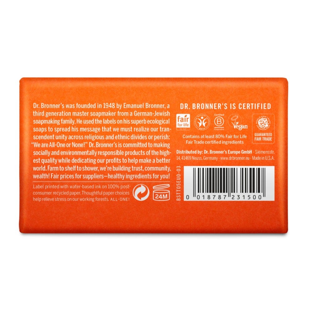 Dr. Bronner's Puro Sapone Solido Bio Tea Tree 140g-2