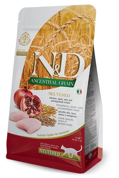 Farmina N&D Ancestral Grain Neutered Pollo E Melograno Gatti Adulti Sterilizzati Sacco 5kg-2