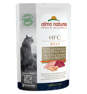 Almo Nature HFC Jelly Cibo Umido Filetto Di Tonno E Pollo Con Prosciutto Gatti Adulti Bustina 55g-1