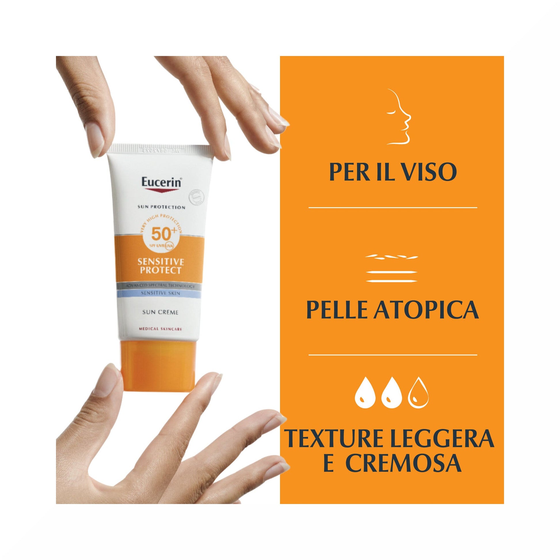 Eucerin Sun crema sun Viso SFP 50+ Pelle Normale a Secca 50 ml-3