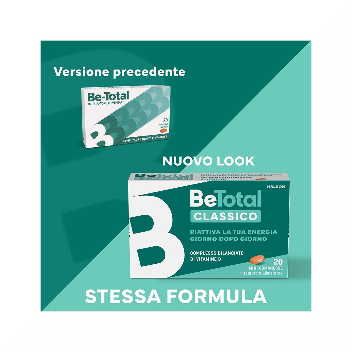 Be-Total Integratore Alimentare Vitamina B/B3/B12 Acido Folico Energia Per Adulti 40 Compresse-2