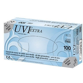 Guanto In Cloruro Di Polivinile Superficie Liscia No Talco 100 Pezzi UVIPW 8 Large-0