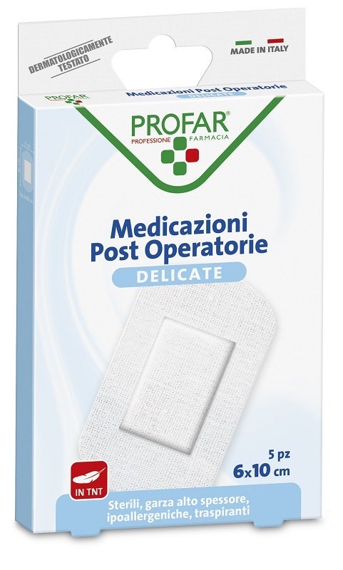 Medicazione Post Operatoria Sterile Garza Antiaderente 6x10 cm 5 Pezzi Profar-0
