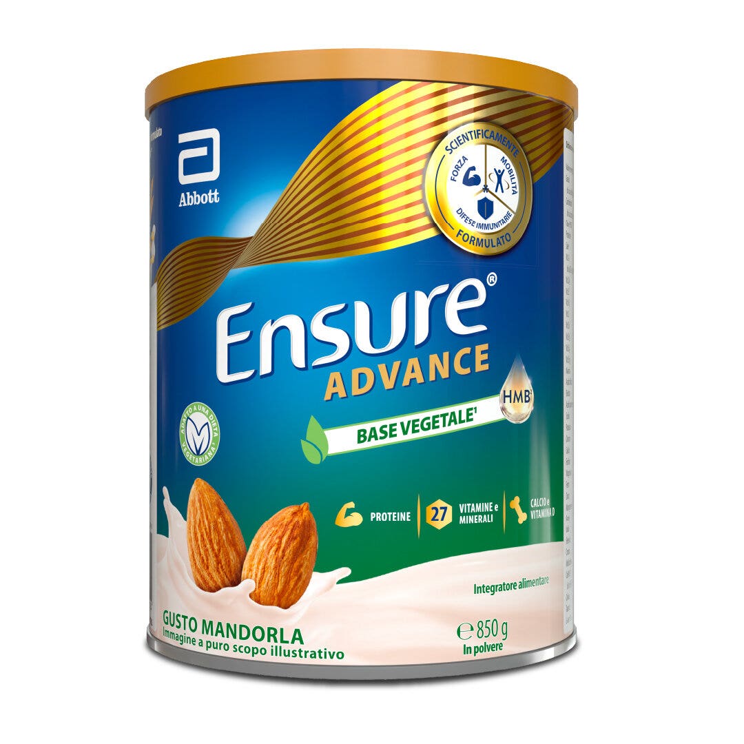 Ensure Advance Base Vegetale Integratore alimentare con Proteine Vegetali Gusto Mandorla 850g-1