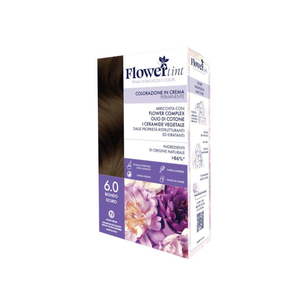 Flowertint Colorazione In Crema Permanente Colore 6,0 Biondo Scuro-1