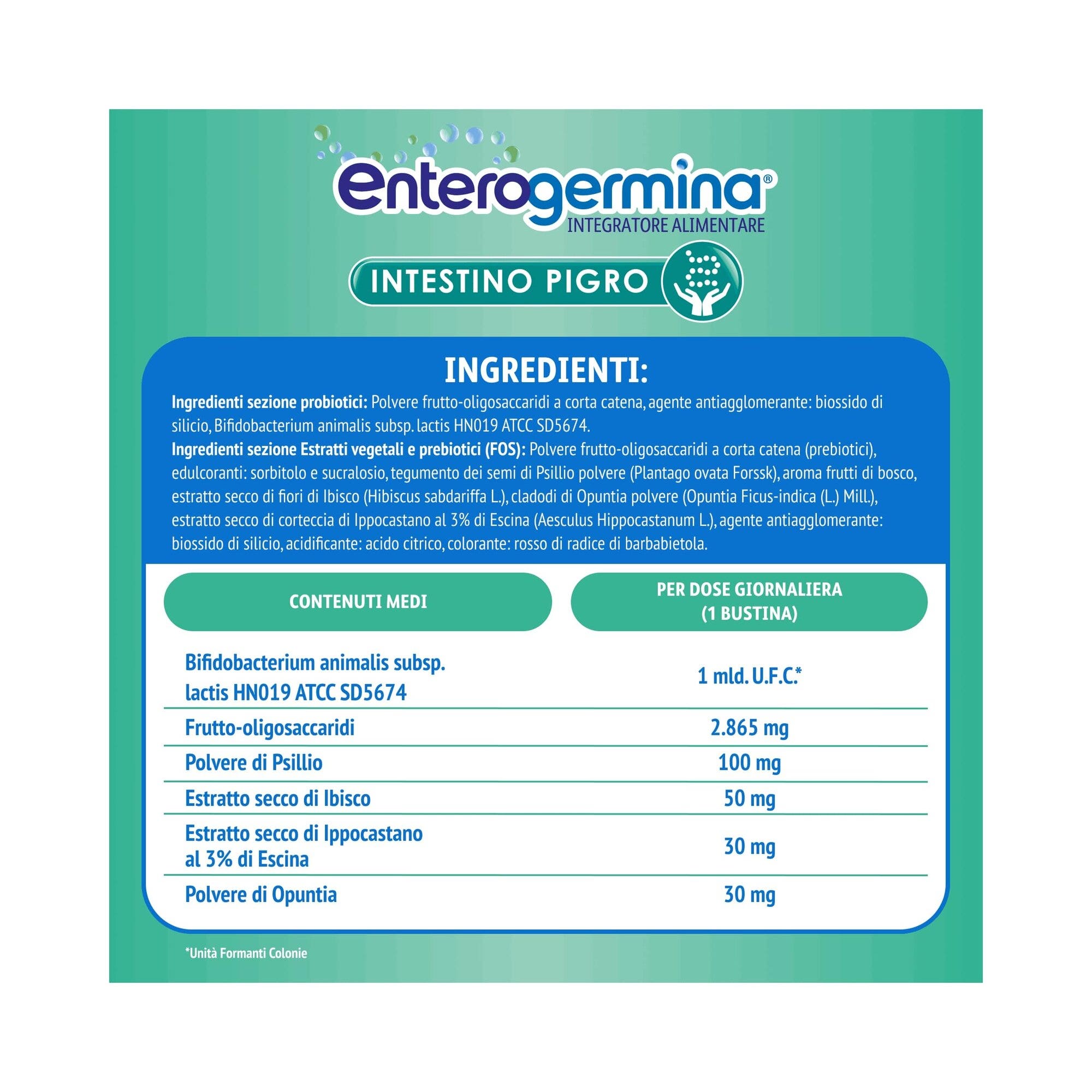 Enterogermina Intestino Pigro Fermenti Lattici Probiotici Prebiotici Integratore Regolarità Intestinale 10 Bustine-7