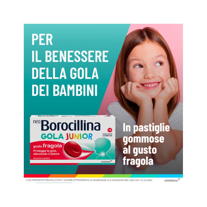 Neoborocillina Gola Junior 15 Pastiglie Fragola-11