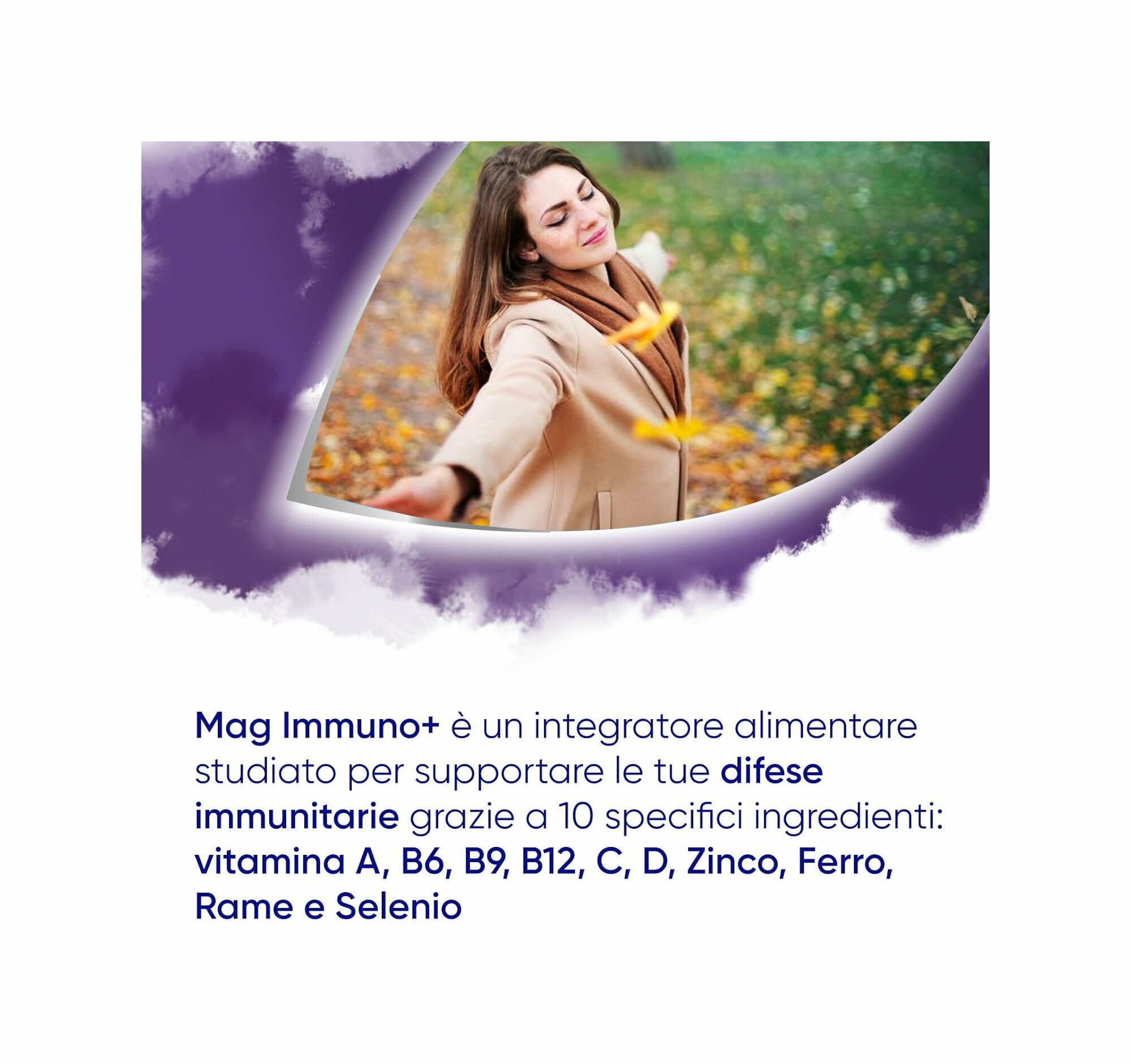 Mag Immuno+ Difese Immunitarie Integratore Alimentare Vitamine e Minerali, Magnesio, Difese Immunitarie, Stanchezza e Affaticamento 30 compresse-15
