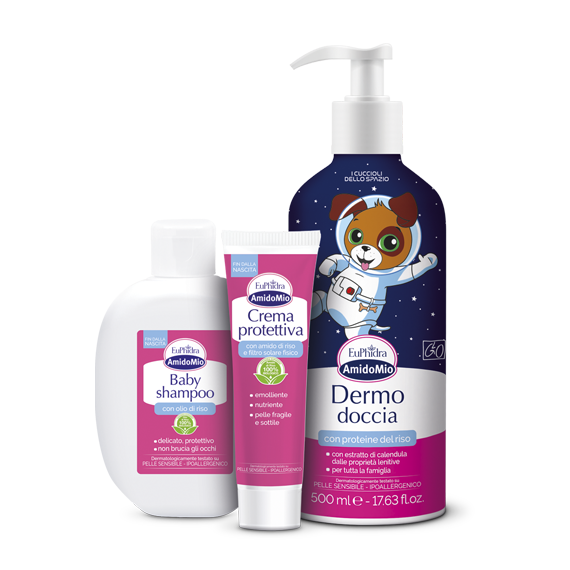 Euphidra Amido Mio L'astronave dei Cuccioli Dermodoccia 500ml + Shampoo 200ml + Crema 50ml-6