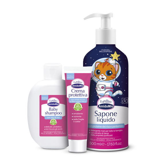 Euphidra Amido Mio L'astronave dei Cuccioli Sapone Liquido 500ml + Shampoo 200ml + Crema 50ml-2