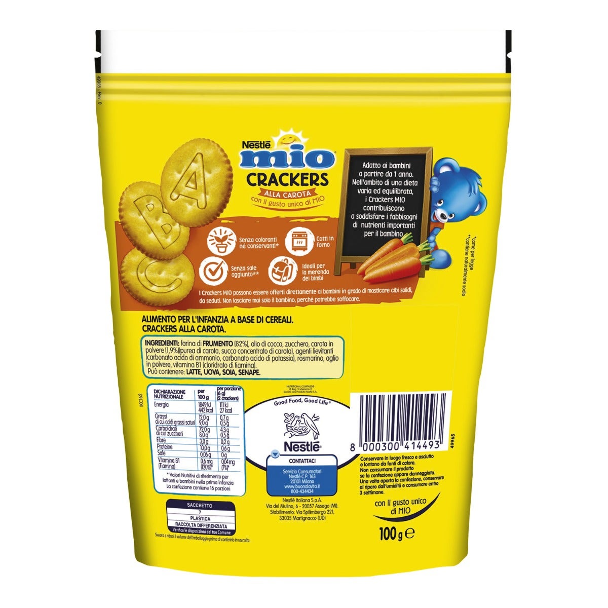 Nestlè Mio Crackers Alla Carota Da 12 Mesi Sacchetto 100g-3