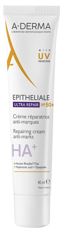 A-Derma Epitheliale Ultra Repair HA+ Crema Ristrutturante Anti-Segni Residui SPF50+ 40ml