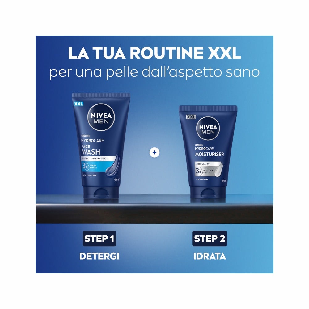 Nivea Men Hydrocare Gel Detergente Viso Uomo XXL 150ml-5