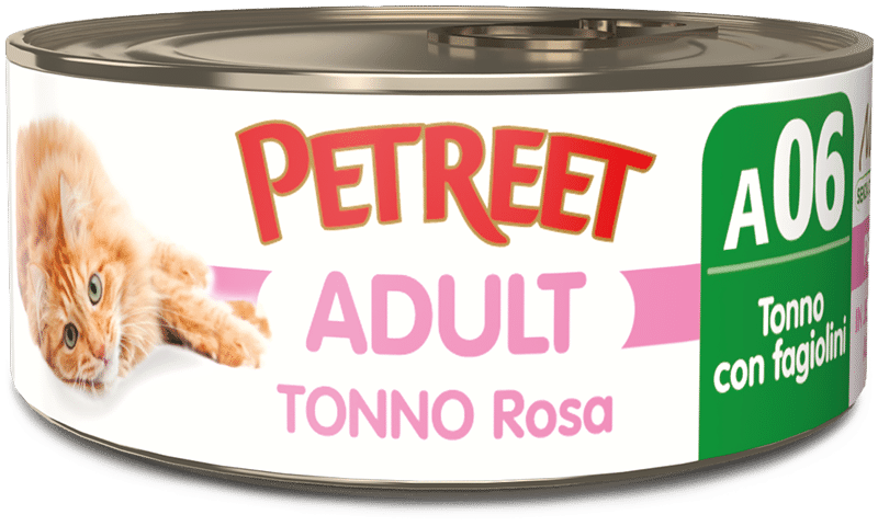 Petreet Tonno Rosa Con Fagiolini Cibo Umido Per Gatto Adulto Barattolo 140g-2