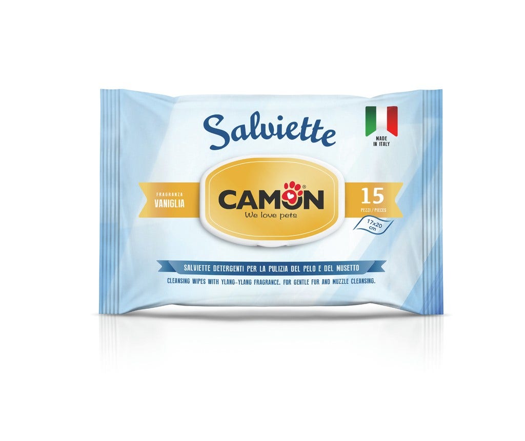 Camon Salviette Pocket Vaniglia Per Cani/Gatti 15 Pezzi-2