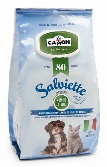 Camon Salviette Muschio&Aloe Per Cani/Gatti 80 Pezzi-2